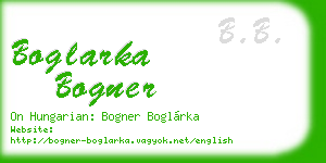 boglarka bogner business card